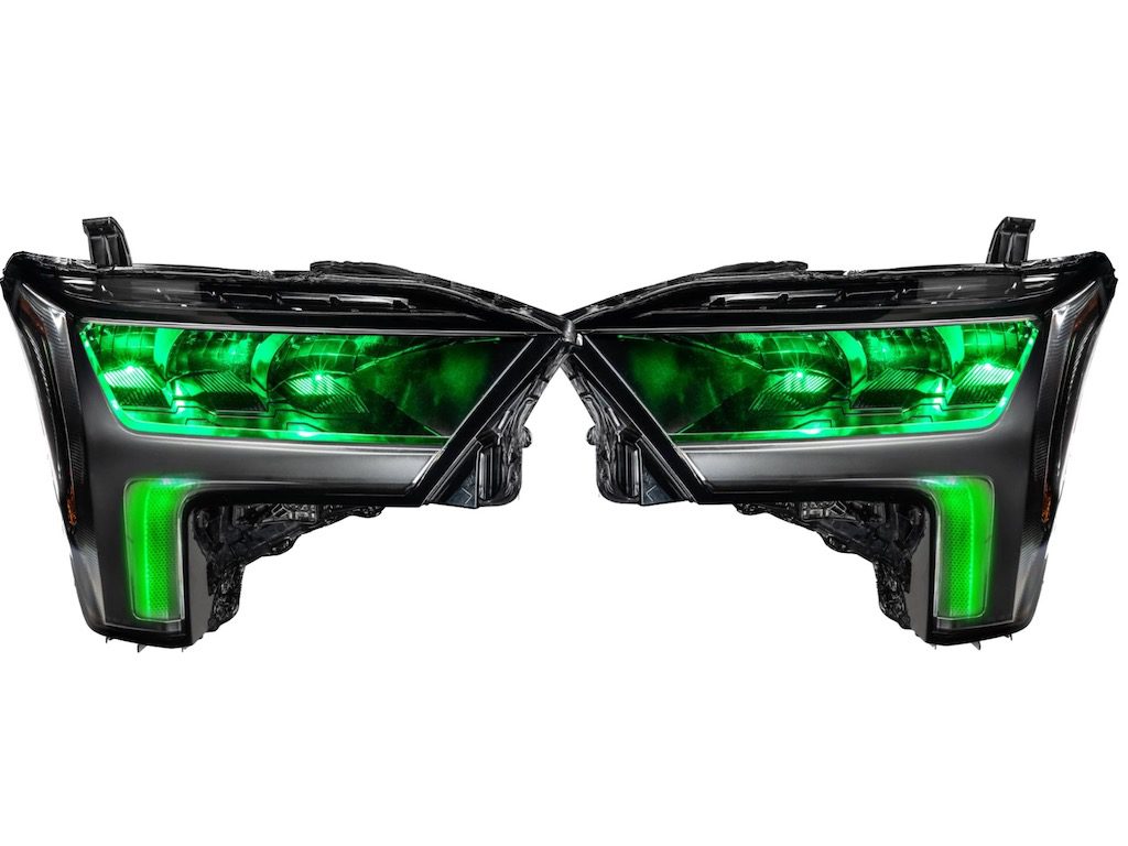 2022 Toyota Tundra RGBW Led Demon Eyes DRL Multicolor Black Retrofit Headlights