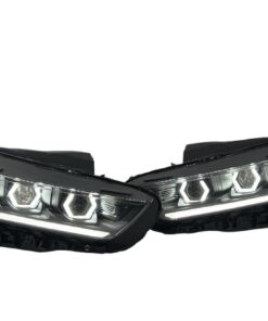 2019+ Kia K5 Switchback LED Hex Halo with DRL Custom Retrofit Black Custom Paint Headlights