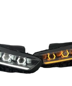 2019+ Kia K5 Switchback LED Hex Halo with DRL Custom Retrofit Black Custom Paint Headlights