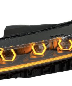 2019+ Kia K5 Switchback LED Hex Halo with DRL Custom Retrofit Black Custom Paint Headlights