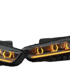 2019+ Kia K5 Switchback LED Hex Halo with DRL Custom Retrofit Black Custom Paint Headlights