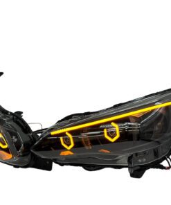 17-23 Subaru Crosstrek Impreza Dual Hex Led Switchback Halo Eyebrows Black Projector Headlights