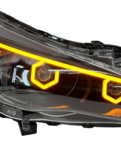 17-23 Subaru Crosstrek Impreza Dual Hex Led Switchback Halo Eyebrows Black Projector Headlights
