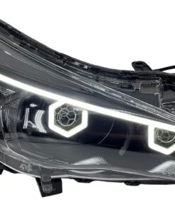 17-23 Subaru Crosstrek Impreza Dual Hex Led Switchback Halo Eyebrows Black Projector Headlights