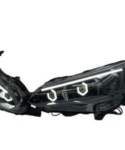17-23 Subaru Crosstrek Impreza Dual Hex Led Switchback Halo Eyebrows Black Projector Headlights
