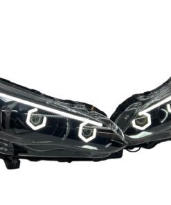 17-23 Subaru Crosstrek Impreza Dual Hex Led Switchback Halo Eyebrows Black Projector Headlights