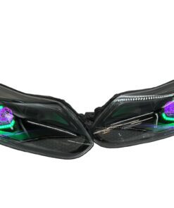 2012-2014 Ford Fiesta ST RGBW LED Halo Demon Eyes Black Custom Retrofit Headlights
