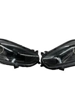 14-19 Ford Fiesta Black Retrofit Projector Headlights Switchback LED Halo Drls