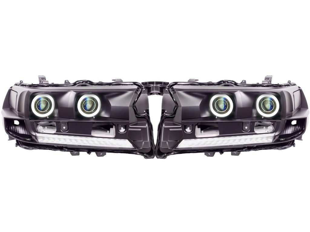 16-21 Toyota Land Cruiser LC200 Heritage Style Black Retrofit Projector Switchback LED Halos