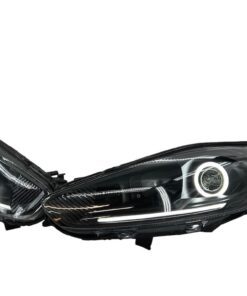 14-19 Ford Fiesta Black Retrofit Projector Headlights Switchback LED Halo Drls