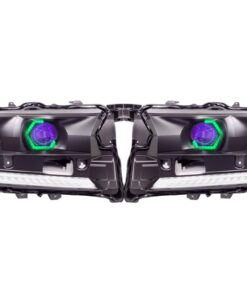 16-21 Toyota Land Cruiser LC200 Heritage Style RGBW Led Halo Demon Eyes Projector Black Retrofit Headlights