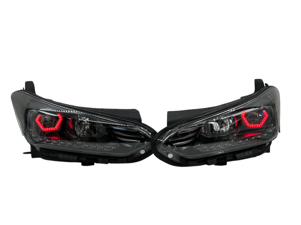 2019-2022 Veloster N Custom Black Retrofit LED Halo Headlights