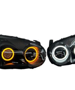 04-05 Subaru Impreza Blobeye WRX/STI Full Switchback LED Halo Black Retrofit Biled Headlights