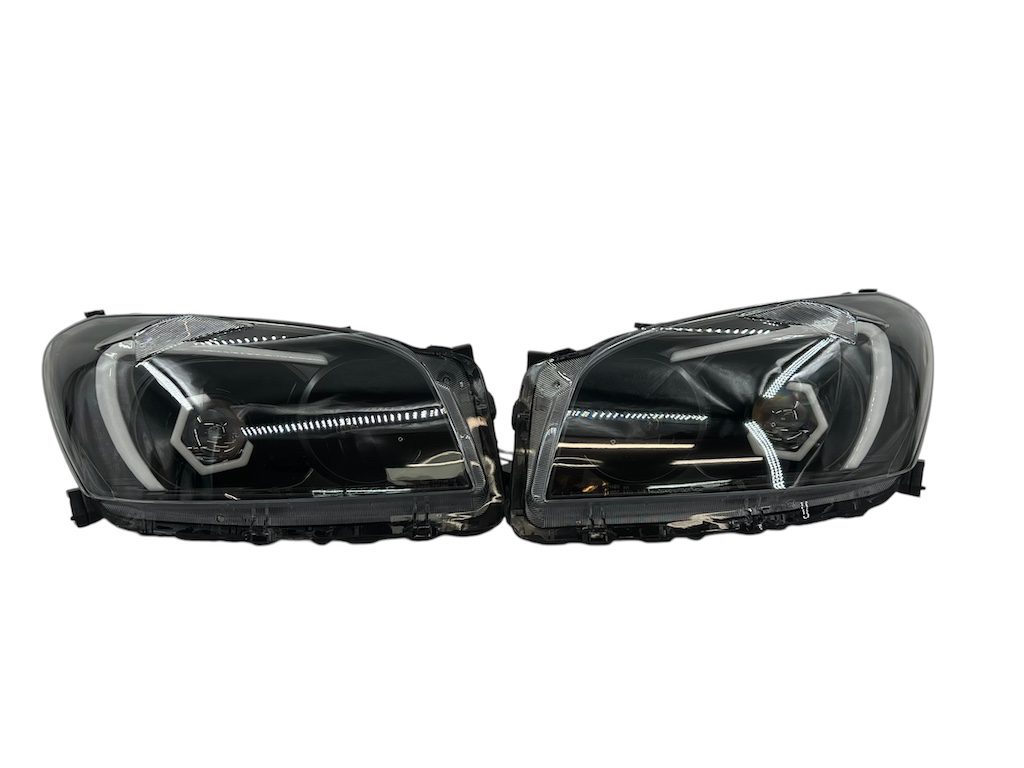 2009-2012 Toyota RAV4 Switchback LED Hex Halo C lights Black Retrofit Biled Projector Headlights
