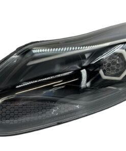2012-2014 Ford Focus / ST Switchback LED Eyebrows Hex Halo Black Projector Bi-led Retrofit Headlights Headlamps