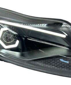 2012-2014 Ford Focus / ST Switchback LED Eyebrows Hex Halo Black Projector Bi-led Retrofit Headlights Headlamps