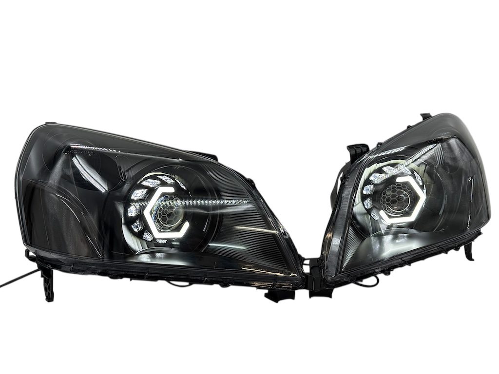 2003-2005 Honda Pilot EX EX-L LX Custom Black Retrofit Biled Projector Black Headlights