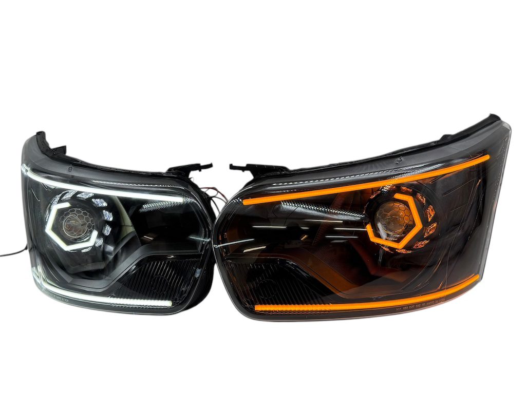 2015-2025 Ford Transit 150 250 350 Switchback LED Strips Halo Complete Blackout Retrofit Custom Headlights