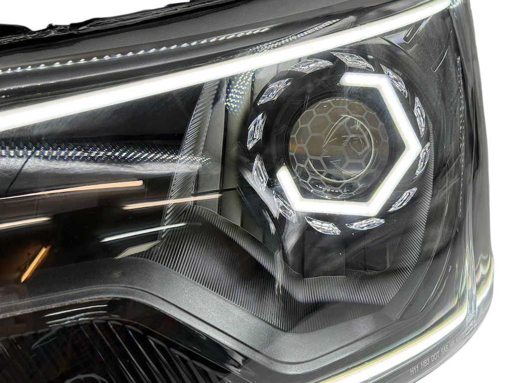 2015-2025 Ford Transit 150 250 350 Switchback LED Strips Halo Complete Blackout Retrofit Custom Headlights