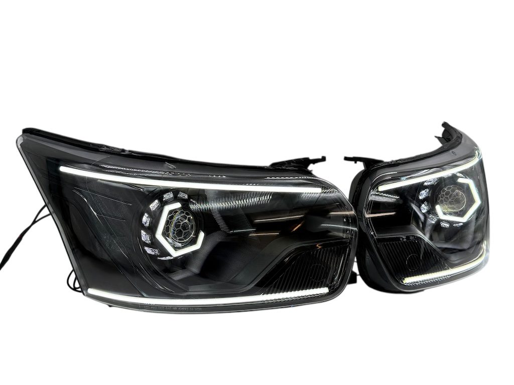 2015-2025 Ford Transit 150 250 350 Switchback LED Strips Halo Complete Blackout Retrofit Custom Headlights