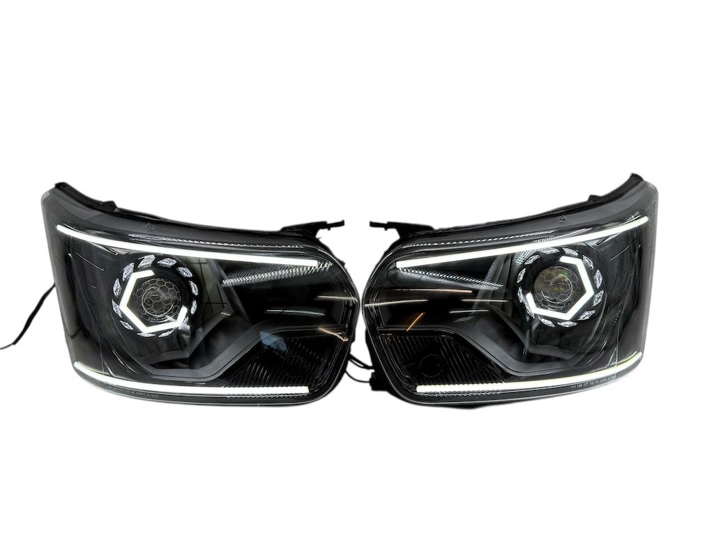 2015-2025 Ford Transit 150 250 350 Switchback LED Strips Halo Complete Blackout Retrofit Custom Headlights