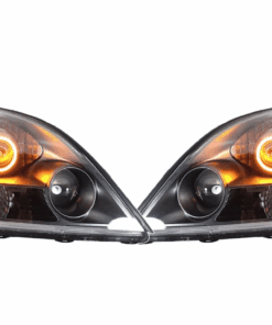 2003-2009 Lexus GX470 Custom Black Retrofit LED Halo Switchback Projector Retrofit Headlights