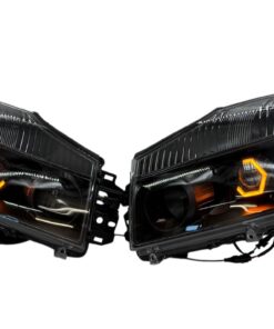 04-15 Nissan Armada HEX Switchback LED Halo Lights Black Projector Custom Retrofit Headlights