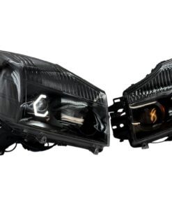 04-15 Nissan Armada HEX Switchback LED Halo Lights Black Projector Custom Retrofit Headlights