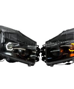 04-15 Nissan Armada HEX Switchback LED Halo Lights Black Projector Custom Retrofit Headlights