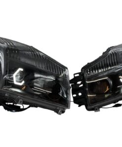 04-15 Nissan Armada HEX Switchback LED Halo Lights Black Projector Custom Retrofit Headlights