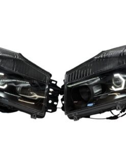 04-15 Nissan Armada HEX Switchback LED Halo Lights Black Projector Custom Retrofit Headlights