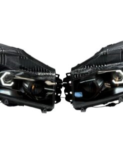 04-15 Nissan Armada HEX Switchback LED Halo Lights Black Projector Custom Retrofit Headlights