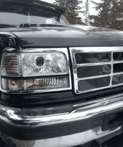 1992-1996 Ford F150 F250 F350 Bronco Headlights w/Corner Signal Bumper Lamps OBS Custom Retrofit Bi-LED Retrofit Projector Headlights OEM Style.