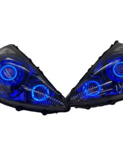 2007-2008 Honda Fit RGB Full Color Change LED Halos Bi-LED Black Retrofit Projector Headlights