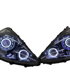 2007-2008 Honda Fit RGB Full Color Change LED Halos Bi-LED Black Retrofit Projector Headlights