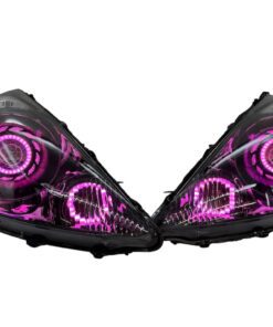 2007-2008 Honda Fit RGB Full Color Change LED Halos Bi-LED Black Retrofit Projector Headlights