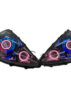 2007-2008 Honda Fit RGB Full Color Change LED Halos Bi-LED Black Retrofit Projector Headlights