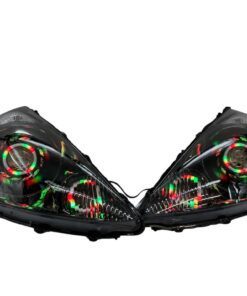 2007-2008 Honda Fit RGB Full Color Change LED Halos Bi-LED Black Retrofit Projector Headlights