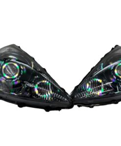 2007-2008 Honda Fit RGB Full Color Change LED Halos Bi-LED Black Retrofit Projector Headlights