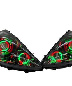 2007-2008 Honda Fit RGB Full Color Change LED Halos Bi-LED Black Retrofit Projector Headlights