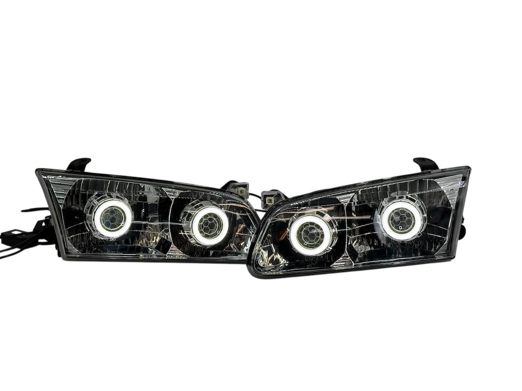 2000-2001 Toyota Camry Sedan Quad Biled Projector Retrofit Headlights Switchback LED Halo Lights