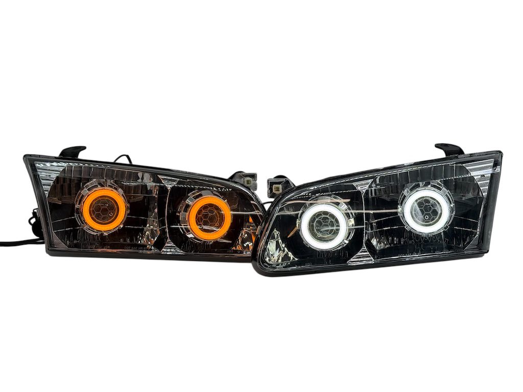 2000-2001 Toyota Camry Sedan Quad Biled Projector Retrofit Headlights Switchback LED Halo Lights